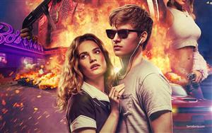 Lily James and Ansel Elgort in Baby Driver